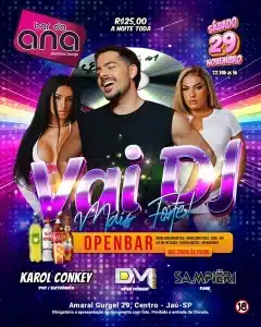 Vai Dj, Mais Forte | Bar da Ana - 29/11