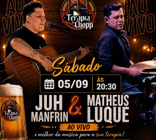 Juh Manfrin e Matheus Luque no Terapia do Chopp