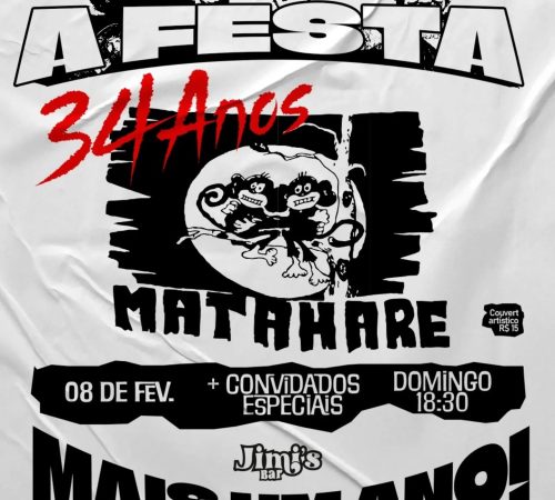Matahare 34 anos, 08/02 no Jimi's