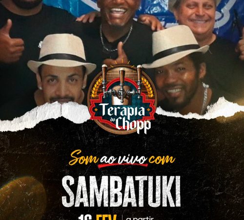 Sambatuki, 16 de fevereiro no Terapia do Chopp